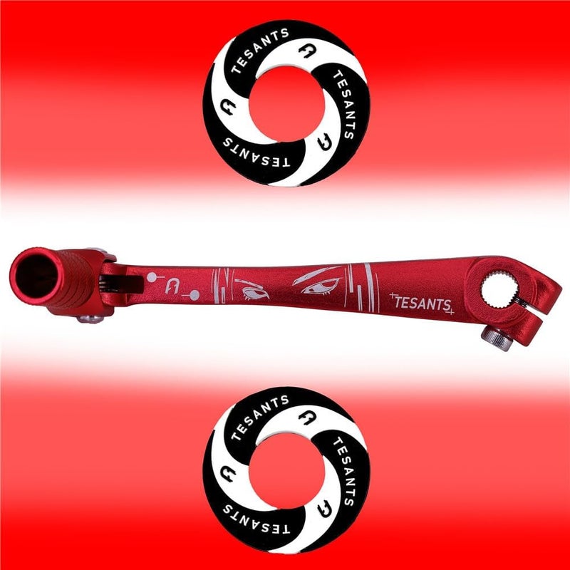 TESANTS Gear Shift Lever with Grips Circle Decor Replacement for 50cc 70cc 90cc 110cc 125cc SSR110 SSR125 TaoTao110 DB10 DB14 ATA SDG107 TTR50 Pit Dirt Bike (RED) - Image 1